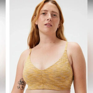 Outdoor Voices Flow Bralette XS “Sunset” Yellow Orange Gray Sports Athleisure